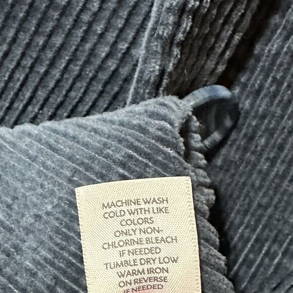 J Jill Jacket Blazer Wide Wale Corduroy Velvet Cuffs Blue Lagoon Size L Petite - Picture 11 of 11
